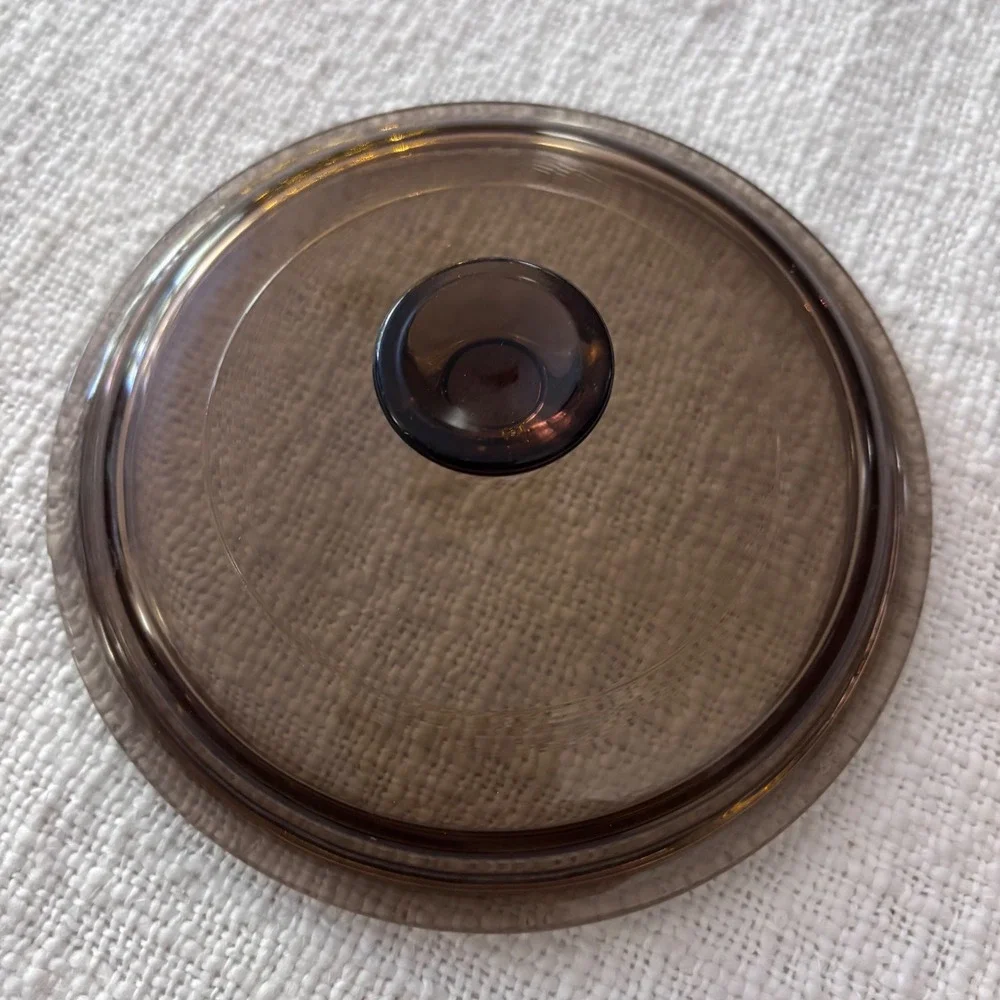 Pyrex Visions Amber Brown Glass Replacement Lid P-81-C Round Cover